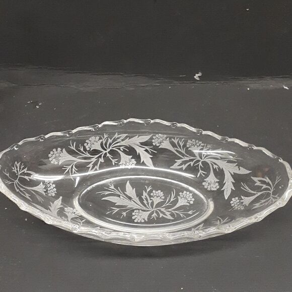 4 pc. bundle Fostoria Cambridge etched crystal creamer sugar, pitcher, dish - Picture 13 of 15